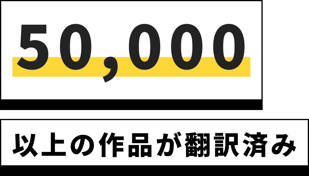 50,000 部以上作品被翻譯